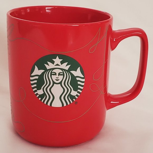 Starbucks Holiday Coffee Mug Red with Gold Swirl 2020 - Picture 1 of 6